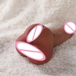 OEM 1pc Brown 2in 1 Dildo Male Masturbators Lifelike Dildo Shape Pocket Pussy Mens Sex Doll Sex Toys for Men Couple - 图片 5