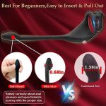Pleasure Anal Penis Double Ring Vibrator Prostate Massager Vibrating Cock Ring Taint Stimulator for Male Masturbator - 图片 6