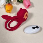 4 in 1 Orgasm Clitoral Stimulation Remote Control Vibrator Silicone Chargeable Cum Locking Masturbation Ring for Couples - 图片 6