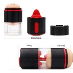 Split Design Men Pocket Pussy Stroker Vibrating Tongue Licking Automatic Masturbation Aircraft Cup Male Adults Sex Toys - 图片 6
