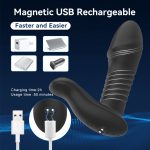 New Arrival Anal Plug Silicone Charging Telescopic Anal Plug Powerful Remote Control Prostate Massager Anal Vibrator - 图片 6