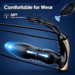 APP Control Adult Prostate Telescopic Massage Double Cock Ring Vibrator Anal Butt Plug Stimulator Masturbator Anal Toy - 图片 6