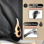 Male Prostate Massage Vibrator Double Ring Anal Plug Vibrator Silicone Delay Ejaculation Male Masturbator Adult Sex Toys for Men - 图片 6