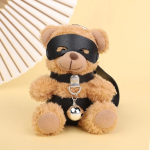 OEM Adult Bondage Bear Pendant Plush Sexy SM Toy Chain Bound Bell Bear Gift Leather Eye Patch Bear Violent - 图片 6
