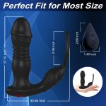 Remote Control Telescopic Dildo Anal Butt Plug Prostate Massage Delay Double Male Gay Anal Vibrator Butt Plug - 图片 6