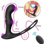 Male Prostate Massage Remote Anal Vibrator 10 Speeds Delay Ejaculation Ring Testis Stimulate Anus Plug Butt Adult Sex Toys 18+ - 图片 6