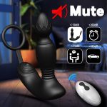 Thrusting Anal Vibrator Penis Ring With 3 Motors Remote Control Telescopic Prostate Massager With 10 Modes Anal Plug - 图片 6