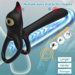 OEM 3 in 1 Vibrating Remote Control Cock Ring Vibrator Clitorals Stimulator Penis Ring for Men Sex Toys - 图片 6