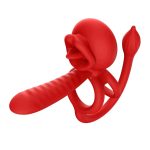 OEMAPPControl Lock Sperm Cock Ring Erection Adult Sex Toy Clitoral Anal Stimulation Dual Penis Ring Vibrator with Tongue Licking - 图片 6