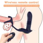 OEM Wireless Remote Control Telescopic Prostate Massager Delay Ejaculation Cock Ring for Men Butt Plug Anal Vibrator for Couples - 图片 6