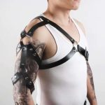 OEM Chest Harness Leather Men Sex Lingerie PU Leather Bondage Restraints for Man Sex Bondage Gear Cosplay Handcuff - 图片 6