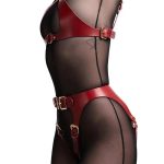 OEM Sexy Leather Harness Women Erotic Lingerie Bra Garter Belts BDSM Body Bondage Fashion Adjustable Leg Suspenders - 图片 6