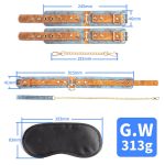 OEM Hot 3Pcs/set Sex Toys for Woman PU Leather SM Sex Bondage Set Hand Cuffs Collar Blindfold Erotic Sex Toy for Couple - 图片 6