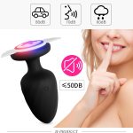 Remote Control Silicone Anal Vibration Prostate Massager Adult G-spot LED Light Anal Plug Sex Toys for Men and Women - 图片 6