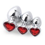 Heart Shape Diamond Base Metal Anal Plug Butt Plug Anal Toys for Couple - 图片 6