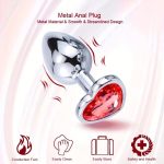 3Pcs/Set S M L Metal Anal Plug Stainless Butt Plug Fetish Adult Anal Sex Toys Heart Crystal Jewelry Anal Butt Plug for Men Woman - 图片 6