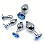 BDSM Metal Anal Plug With Gem Base Beginner to Expert 5 Size Butt Plug G-spot Massage Sexual Wellness Adult Pleasure Sex Toys - 图片 6