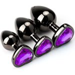 OEM Vaginal Massager Black Metal Butt Plug Vibrator Heart Anal Plug Smooth Candy Adult Game Products Sex Stuff Sexual Toy - 图片 6