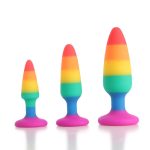 Rainbow Color Medical Grade Liquid Silicone Anal Plug Dildo Sex Toy for Men and Women G-Spot Butt Stimulation - 图片 6