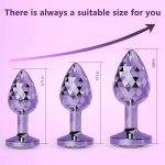 3 Pack Butt Plugs Set Luxury Geometric Diamond Design Anal Dilator Adult Sex Toys G Spot Prostate Stimulation Metal Butt Plugs - 图片 6