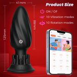 OEM Waterproof Quiet Silicone Anal Sex Toy Vibrating Buttplug Butt Plug Wireless APP Controlled Rotating Anal Vibrato - 图片 6