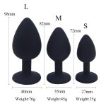 3Pcs/Set S M L Silicone Anal Plug Butt Plug Fetish Adult Anal Sex Toys Round Crystal Jewelry Anal Butt Plug for Men Woman - 图片 6