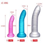 Colorful Liquid Silicone Anal Plug Dildo Sex Toy for Men and Women G-Spot Butt Stimulation - 图片 6