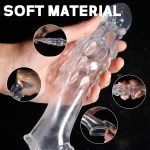 Men Sex Toy Penis Enlargement Big Cock Sleeve Dildo Condom Transparent Reusable Male Dragon Vibrating Penis Extender Sleeve - 图片 6