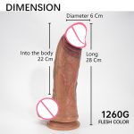 28CM Super Big Soft Realistic Silicone Dildo Soft Liquid Silicone Simulation Phallus Female Masturbator - 图片 6