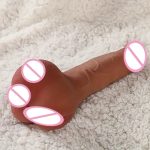 OEM 1pc Brown 2in 1 Dildo Male Masturbators Lifelike Dildo Shape Pocket Pussy Mens Sex Doll Sex Toys for Men Couple - 图片 6
