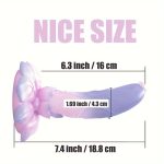 OEM Light Purple Color Rose Shaped Realistic Simulation Colorful Dildo for Female Pleasure, Silicone Female Sex Toy - 图片 6