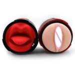 Split Design Men Pocket Pussy Stroker Vibrating Tongue Licking Automatic Masturbation Aircraft Cup Male Adults Sex Toys - 图片 7