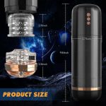IPX7 3D Realistic Vaginal Sleeve Electric Pocket Pussy Male Stroker Rotating Thrusting Stimulation Auto Masturbation Cup - 图片 7