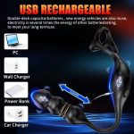 Male Prostate Massage Vibrator 3 Ring Anal Plug Vibrator Silicone Delay Ejaculation Male Masturbator Adult Sex Toys for Men - 图片 7