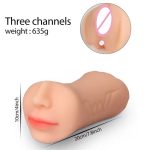 3 in 1 Man Sex Toys Pocket Pussy Masturbation Cup Adult Products Anal Mouth Realistic Rubber Vagina Sex Toys for Man - 图片 7