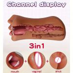 3 in 1 Male Masturbator Realistic Pocket Pussy Stroker Masturbadores Masculinos - 图片 7