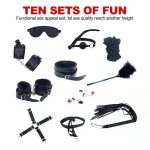OEM Popular 10PCS Fetish Kits Bed Restraints Bondage Plush PU Sexy Flirting Alternative Toys Tied BDSM Bondage Set - 图片 7