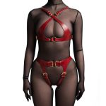 OEM Sexy Leather Harness Women Erotic Lingerie Bra Garter Belts BDSM Body Bondage Fashion Adjustable Leg Suspenders - 图片 7