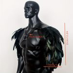 OEM High Quality Medieval Knight Gothic Male Feather Costume, Adjustable PU Leather Viking Warrior Cosplay Accessories - 图片 7