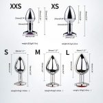 3Pcs/Set S M L Metal Anal Plug Stainless Butt Plug Fetish Adult Anal Sex Toys Heart Crystal Jewelry Anal Butt Plug for Men Woman - 图片 7