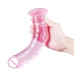OEM High Quality Large Manual Penis Sucker Sex Toys Curved Penis Masturbation Penis for Woman Anal Expansion Plug - 图片 7