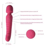 Double Head Dildo Handheld Personal Wand Heating Massager for Women Handheld G Spot Vibrator - 图片 7