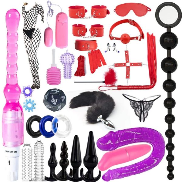 Ultimate Bondage Set Vibrating Silicone Anal Plug and Dildo Perfect Adult Toy for Male and Female Sales