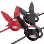 2025 High Quality BDSM Bondage PU Leather Cat Rabbit Ear Bunny Face Blindfold Open Eye Masks for Party Cosplay