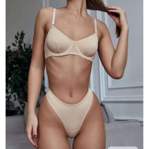 New Solid-color Sexy Bikini Beach Swimsuits, European and American Swimming Swimsuits, Women's Steel-rimmed Sexy Underwear