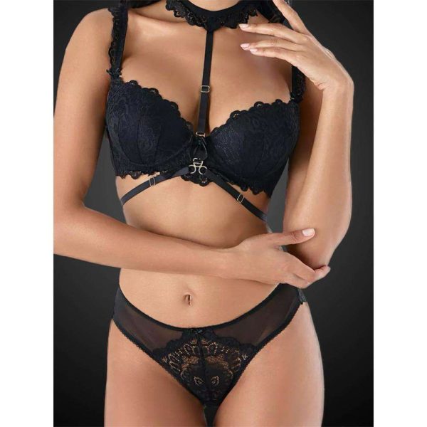 This Is a Trendy Two-piece Halter-neck Lingerie Set From Europe and America, Featuring Sexy Lace Trim and Fun Romance