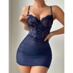 A Two-piece Set of Sexy and Romantic Lingerie, Lace, See-through, Seductive Nightdress and Thong From Europe and America