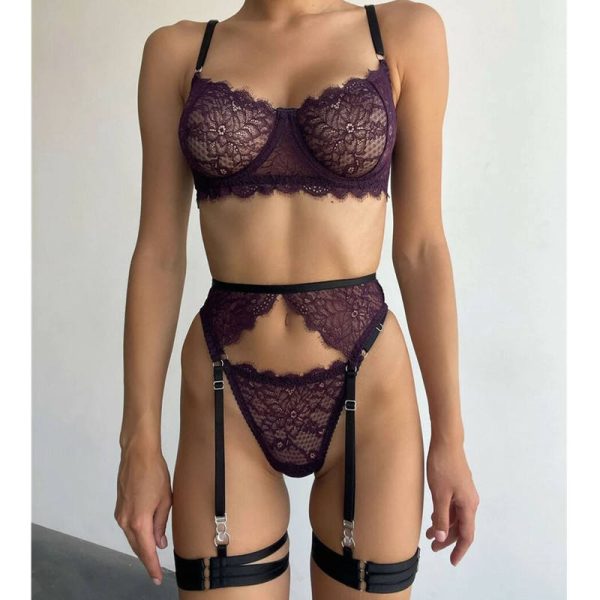 New Sexy Lingerie Sets for Women From Europe and America, Featuring Lace Straps, Steel Rims, Leg Wraps and Halter Tops