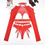 A Must-have Three-piece Set of Sexy Undergarments with Straps, Necklaces and Waist Belts in the European and American Style