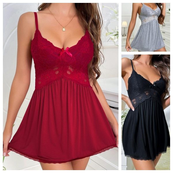 No Minimum Sexy Lingerie Nightdress Thong Set Attractive Sleepwear Robe Sexy Lingerie for Women Sling Pure Nightdress